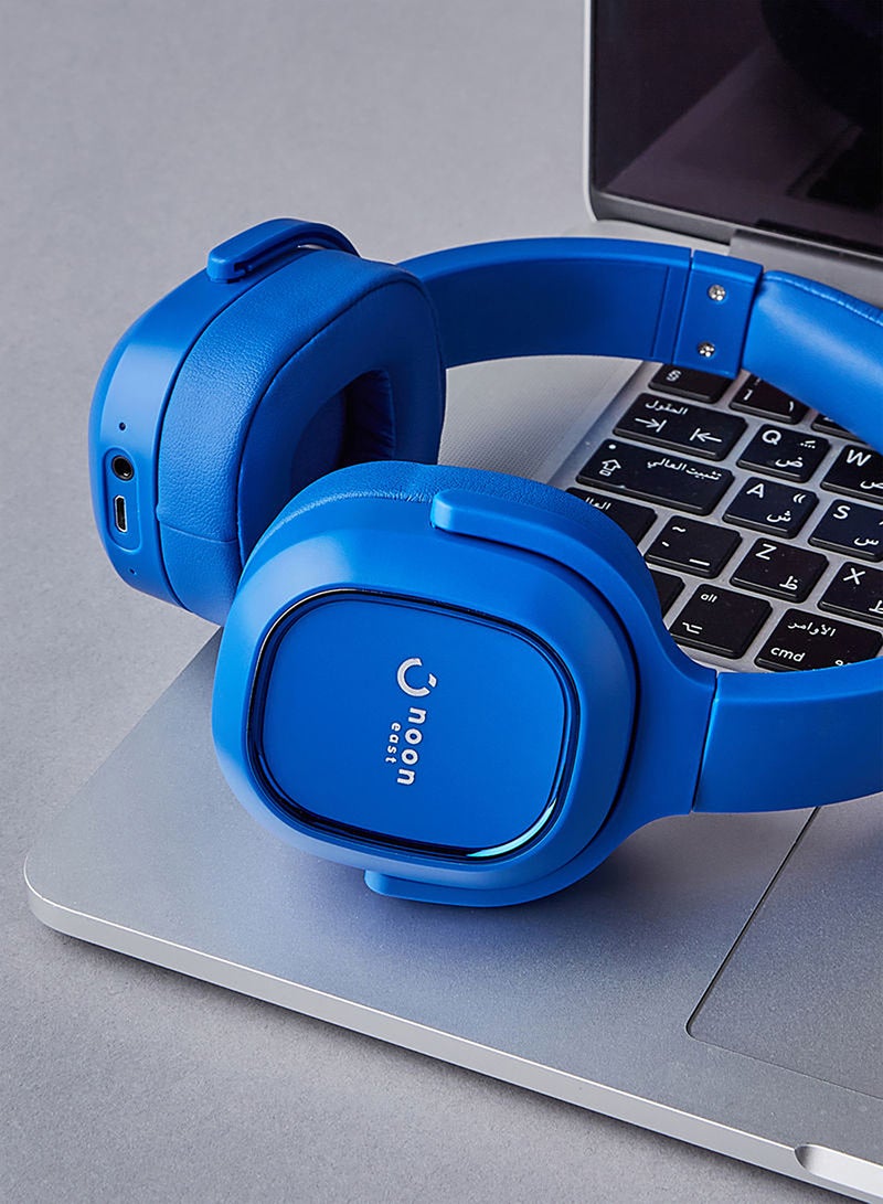 Noon East - Prodigy On Ear Wireless Bluetooth Headphone - With BT 5.0, Active Noise Cancelling (ANC) Earbuds And Mic Blue - Image 1