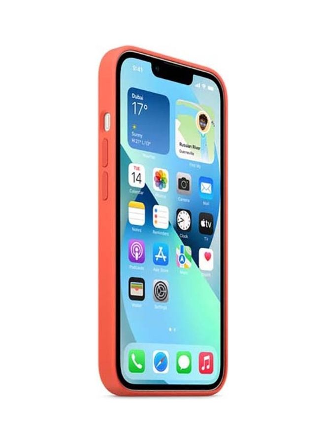 ابل  غطاء حماية من السيليكون لهاتف آيفون 13 يدعم شحن ماج سيف نيكتارين - Image 2