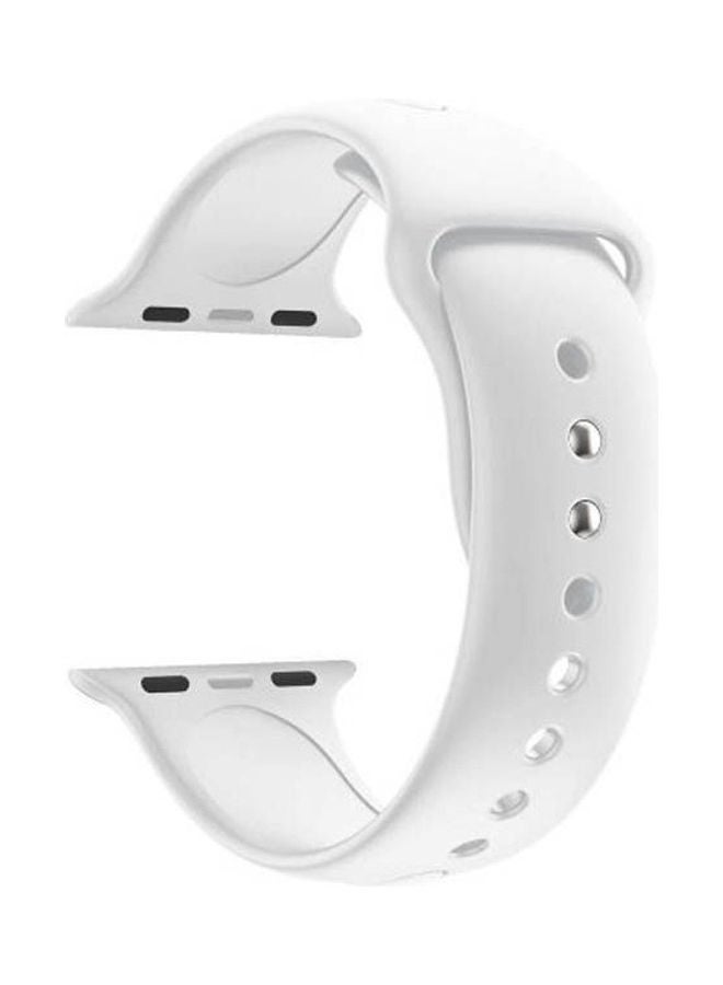 Generic - Silicone Sport Band For Apple Watch Series 7  45mm White - Image 1