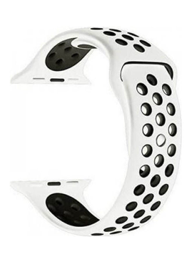 Generic - Sport Strap For Apple Watch Band 42,44,45mm Series 4 5 6 Silicone Watch Strap White - Image 1
