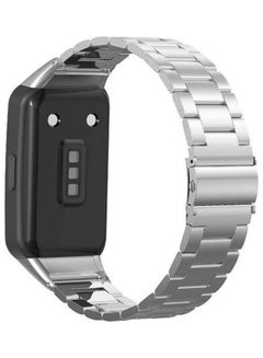 Generic Stainless Steel Solid Screwless Wristband For Huawei Band 6 Honor Band 6 Silver 