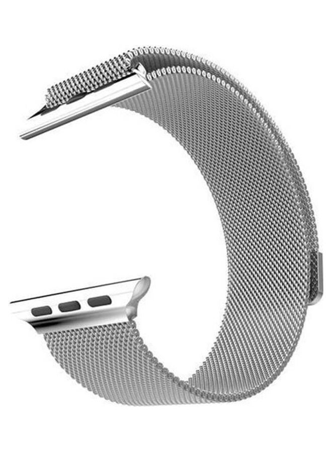 Generic - Stainless Steel Magnetic Watch Band Apple Watch 45mm Series 7 Replacement Band Silver - Image 1