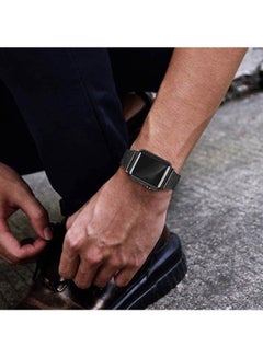 Generic For Apple Watch Series 6 Stainless Steel Strap With A Quick Release Buckle Black  - Image 2