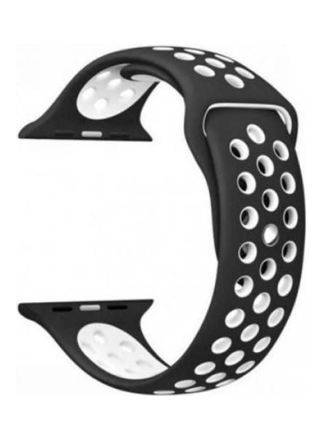 Generic - Silicone Watch Band Strap Wristband For Apple Watch Series 6  44 MM Black - Image 1