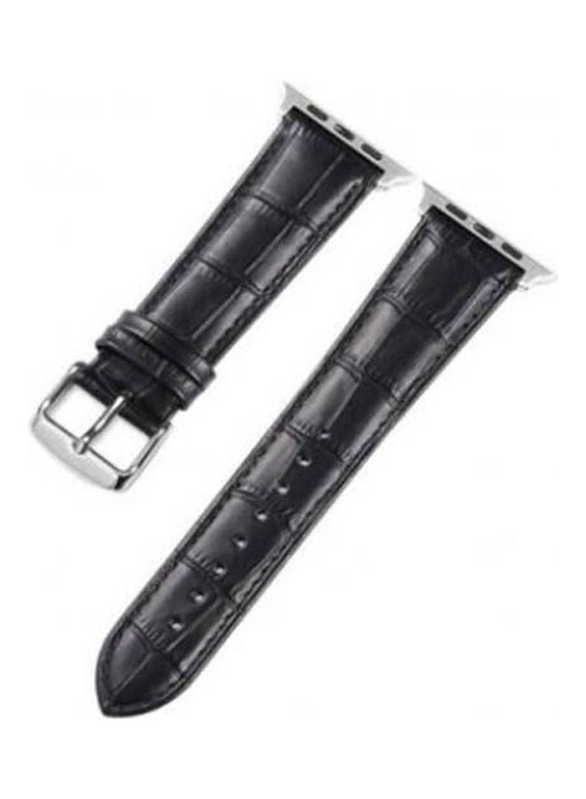 Apple Watch  Series 4 5 Leather Band Crocodile Texture Strap Wristband Black