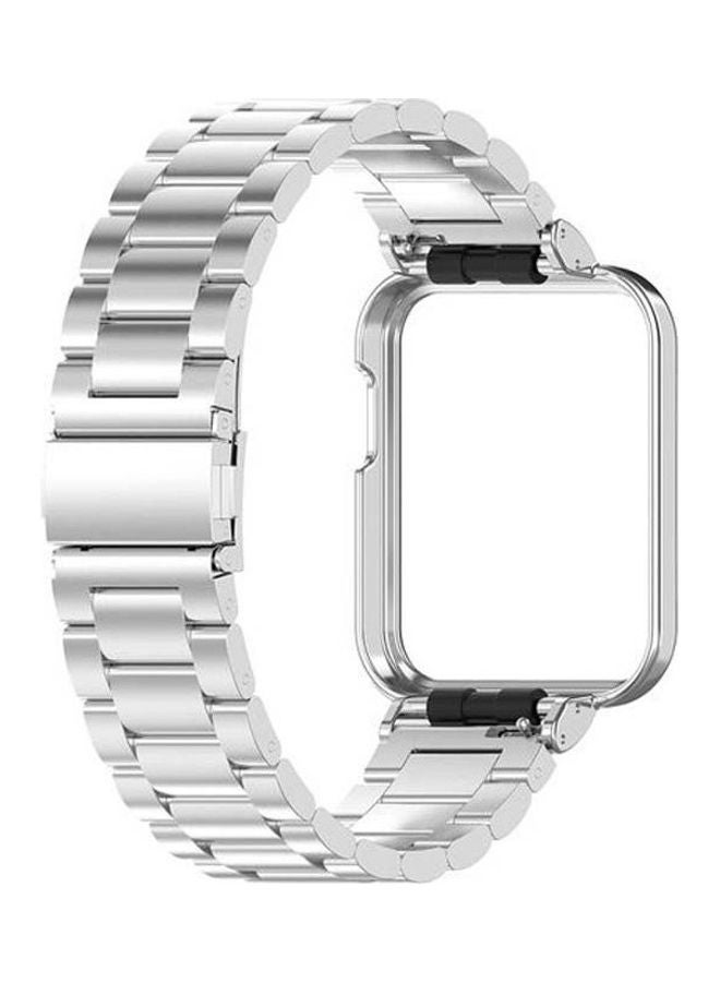 2In1 Stainless Steel Smart Watch Band Replacement With Case Xiaomi Mi Lite Silver