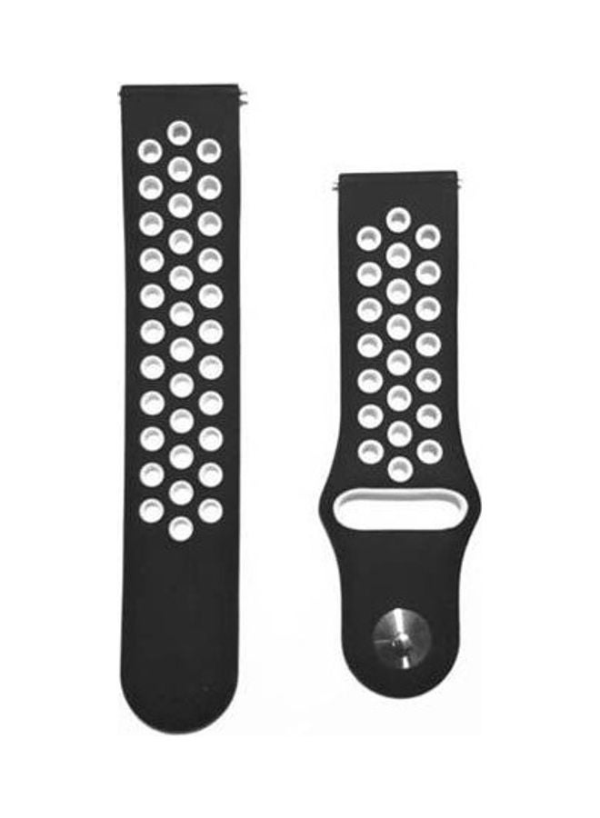 Replacement Silicone Sport Strap 22Mm For Samsung Gear S3 Smart Watch White - Black - Image 3