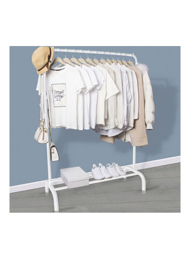 YelaJoy Clothes Storage Rack Floor Hanger Crossbar Closet Organizer White 110x150cm - Image 2