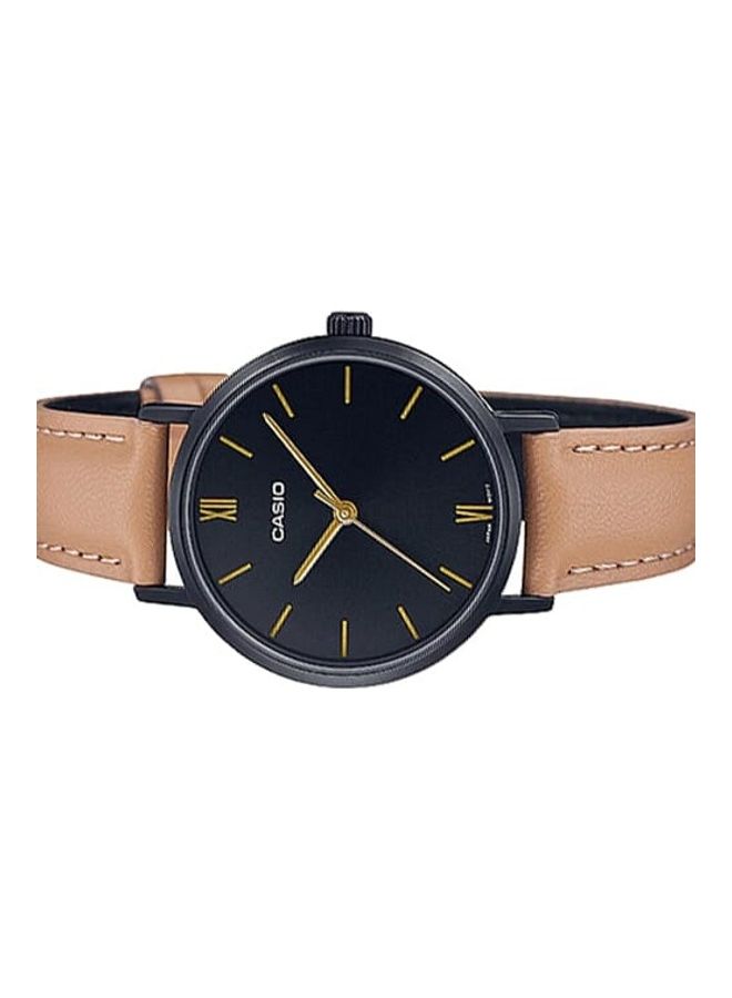 CASIO - Women's Women Watch Analog Black Dial Leather Band LTP-VT02BL-1AUDF - Image 1