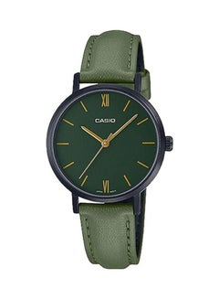 Women's Women Watch Analog Green Dial Leather Band LTP-VT02BL-3AUDF