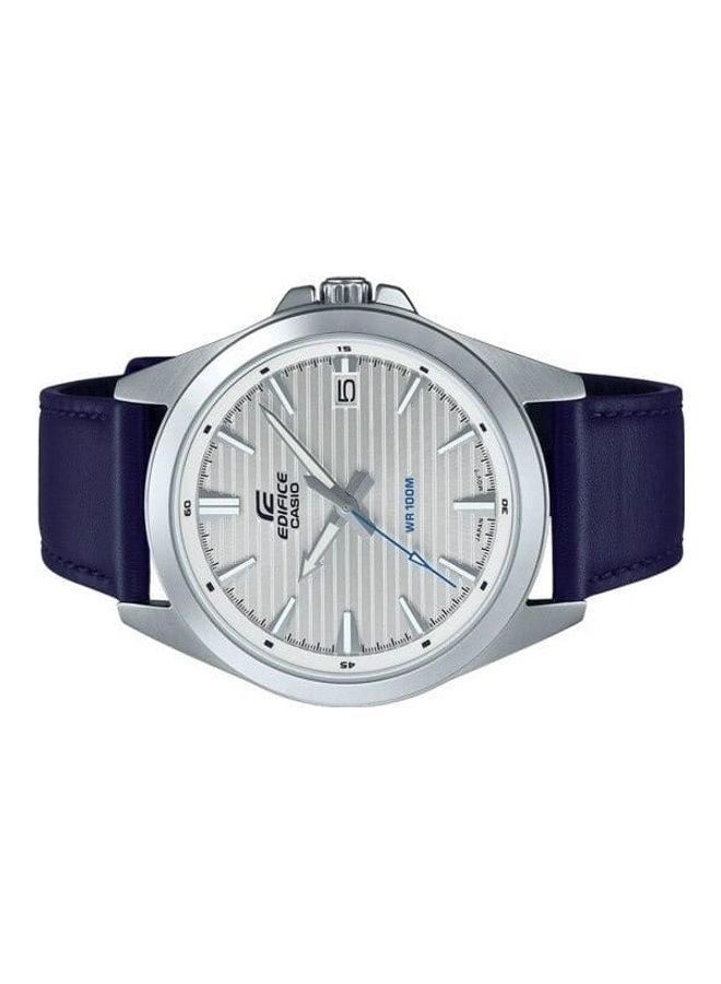 كاسيو ساعة يد إيديفيس أنالوج بمينا فضي وبسوار جلدي أصلي EFV-140L-7AVUDF - Image 2