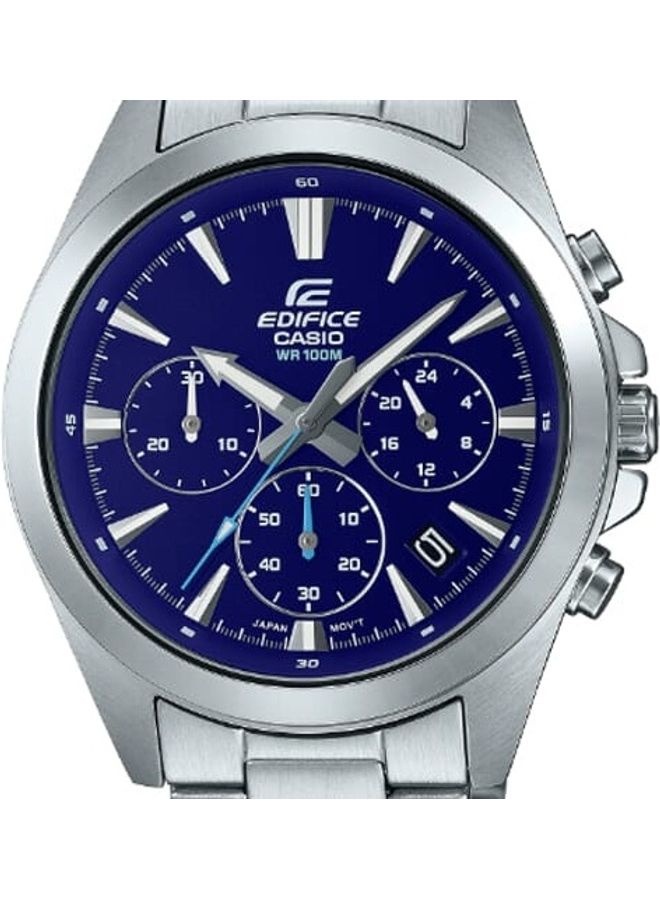 CASIO Men's Men Watch Edifice Analog Chronograph Blue Dial Stainless Steel Band EFV-630D-2AVUDF - Image 4