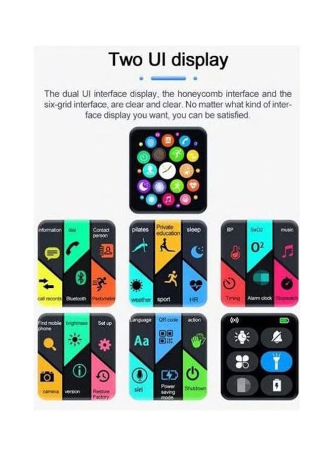 Smartwatch Fk88 Pro 1.78 Inch Bluetooth Heart Rate Monitor Black - Image 3