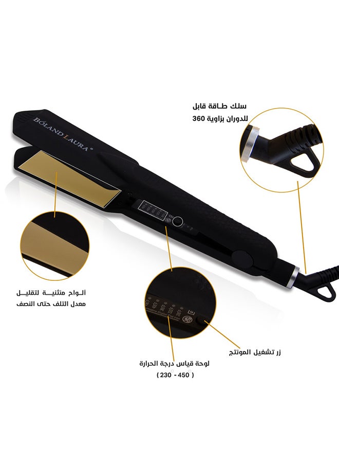 BOLAND LAURA Ceramic iron for professional hair straightening from Poland Laura Black  - Image 3