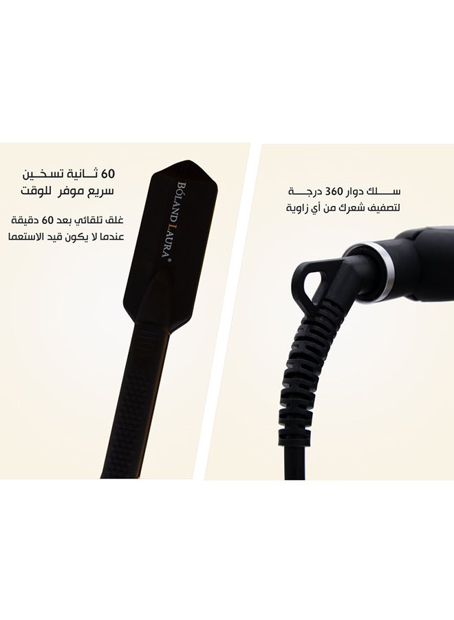 BOLAND LAURA Ceramic iron for professional hair straightening from Poland Laura Black  - Image 4