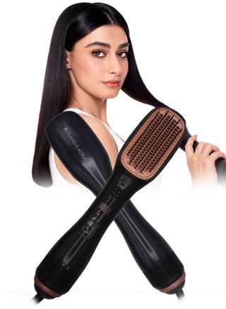 Unique Hair Dryer & Styler Hot Air Brush 2-in-1 for Drying and Styling Hair – Hair Dryer & Professional Straightening Brush – Fast Smoothing & Anti-Frizz – Suitable for All Hair Types Black - view 3