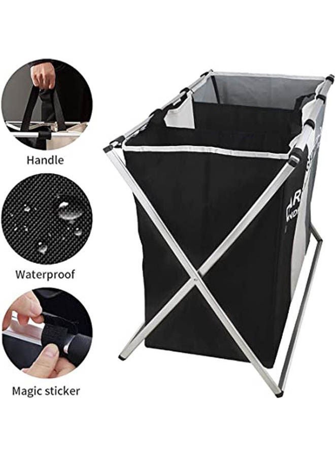 JUZI - 3 Section Laundry Basket Printed Dark Light Color Multicolour - Image 1