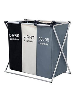 3 Section Laundry Basket Printed Dark Light Color Multicolour