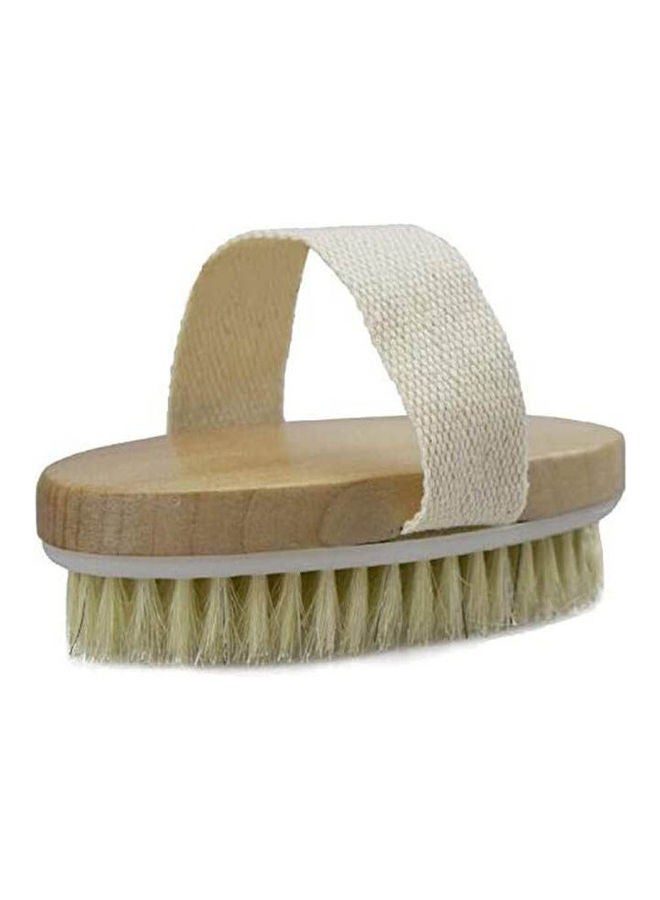 Bath Shower Dry Skin Body Brush Wood Natural Bristle Beige - Image 3