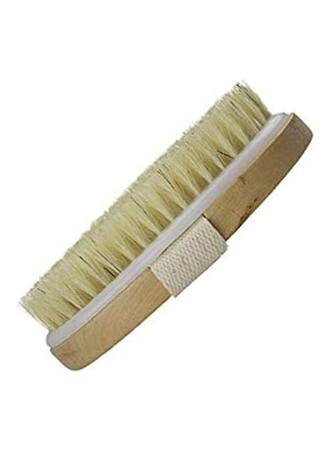 Bath Shower Dry Skin Body Brush Wood Natural Bristle Beige - Image 2
