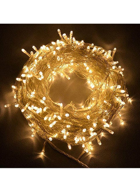 LED String Lights with 100 LEDs Bulbs Decorative Lights Icicle Wall Lights for Bedroom Patio Parties Gold 10meter