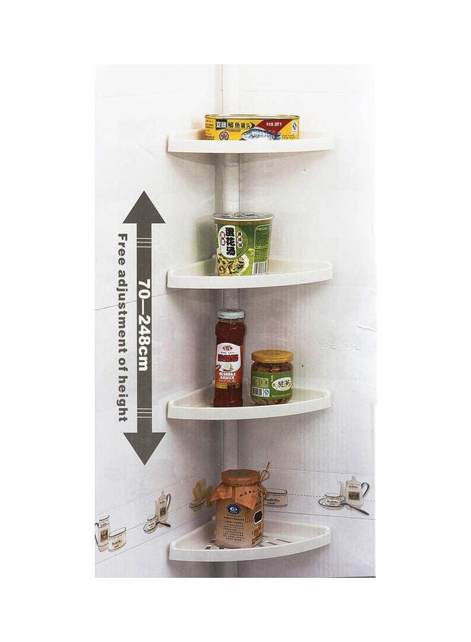 رف يوضع في الزاوية لأدوات المطبخ مكون من أربعة طوابق أبيض - Image 2