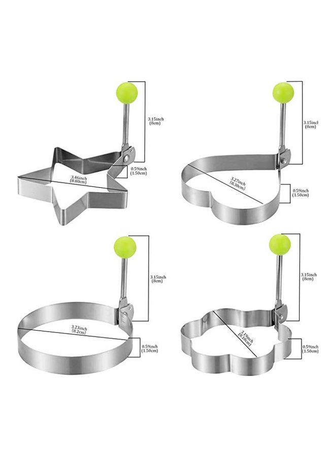 مجموعة قوالب فطائر من الفولاذ المقاوم للصدأ مكونة من 4 حلقات بيض - Image 2