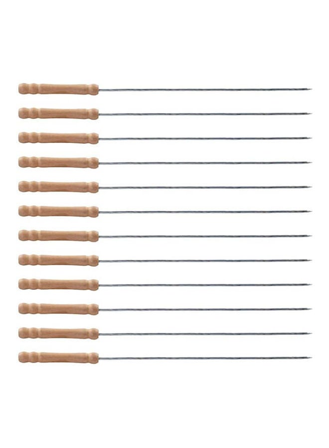 12 Pcs Stainless Steel Barbecue Skewers Multicolour 30cm - Image 1