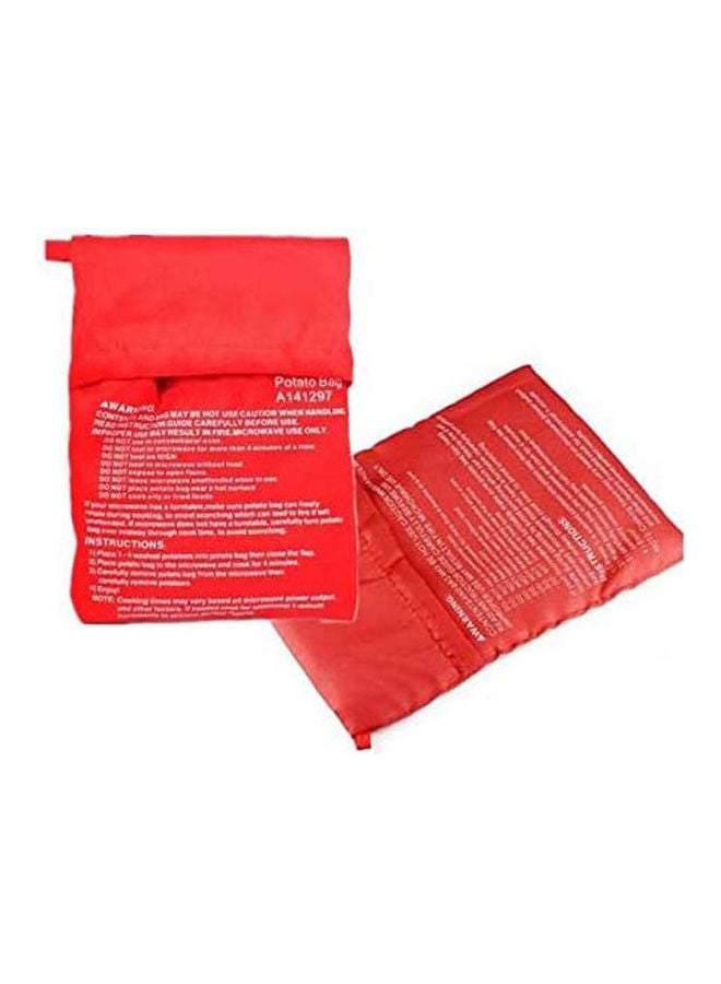 2Pcs Potato Microwave Cooking Bag Washable Cooker Bag Baked Potato Quick Fast Red - Image 1