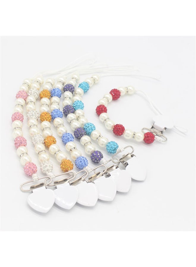 1-Piece Set Infant Nipple Holder Crystal Beads Baby Pacifier Clips Chain - Image 2