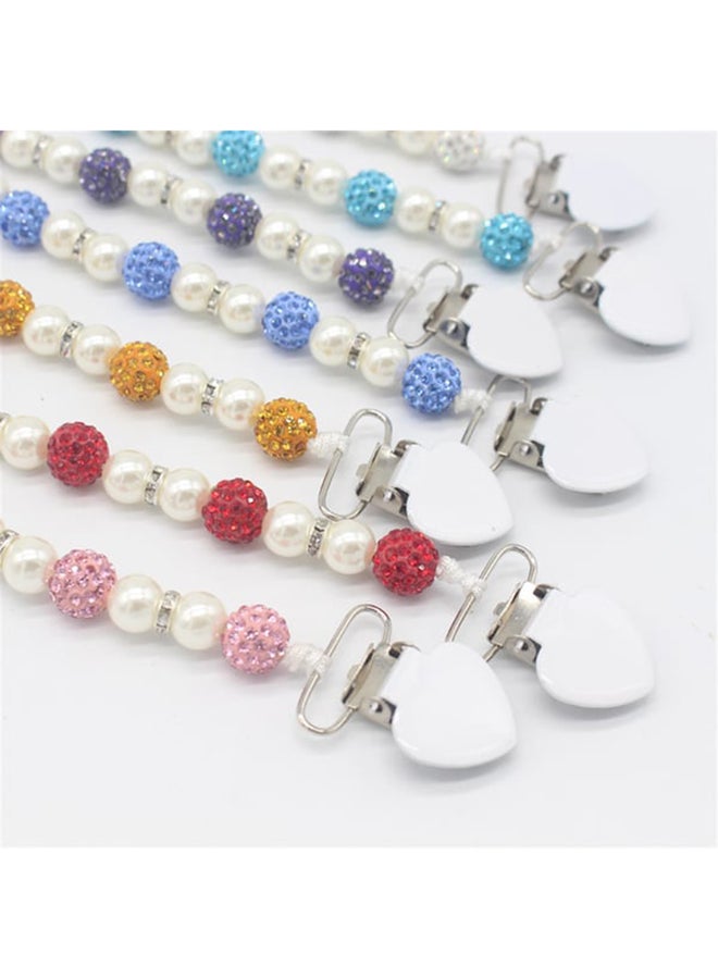 1-Piece Set Infant Nipple Holder Crystal Beads Baby Pacifier Clips Chain - Image 4