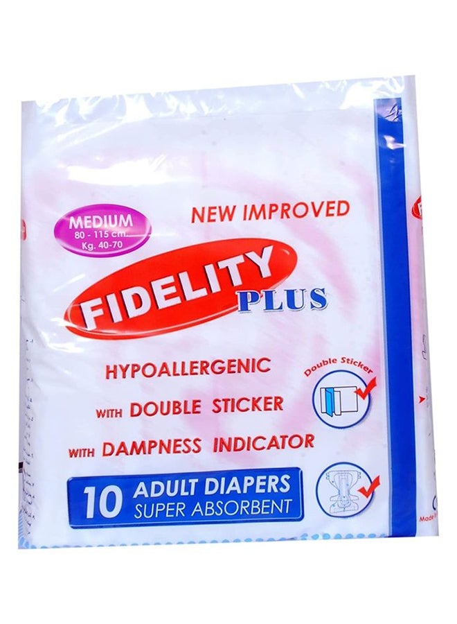 FIDELITY - Pack Of 10 Adult Diapers, Medium, 80-115cm - Image 1