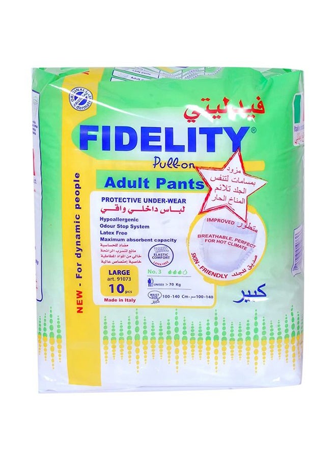 FIDELITY - Pack Of 10 Adult Pull-On Pants, Large - Image 1