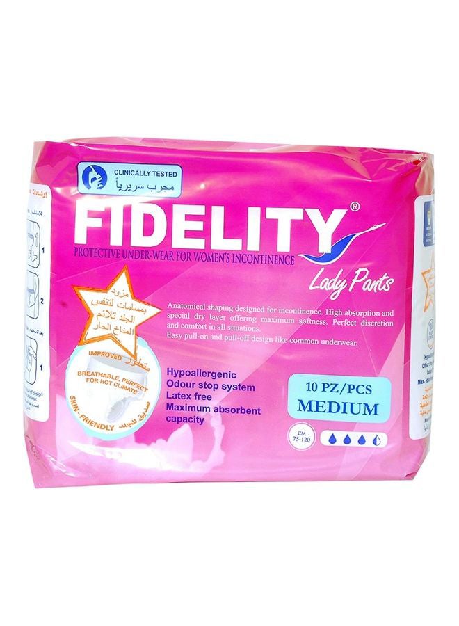 FIDELITY - Pack Of 10 Absorbent Lady Pants, Medium - Image 1