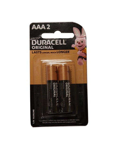 2-Piece Alkaline AAA Battery Set Black/Gold