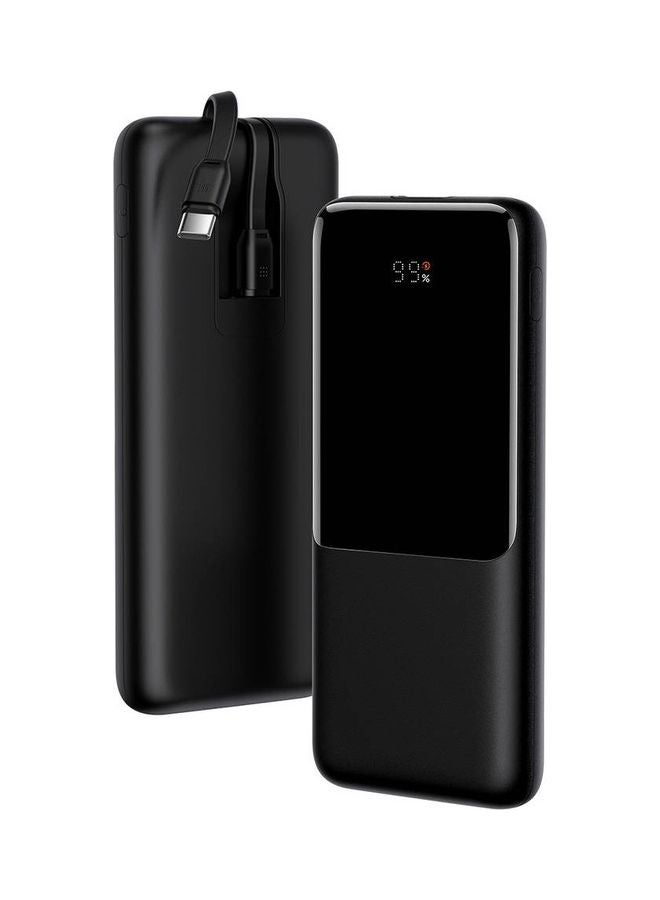 Baseus 10000 mAh Fast Charge Power Bank With Built-in Type C & Lightning Cable Black  - Image 2