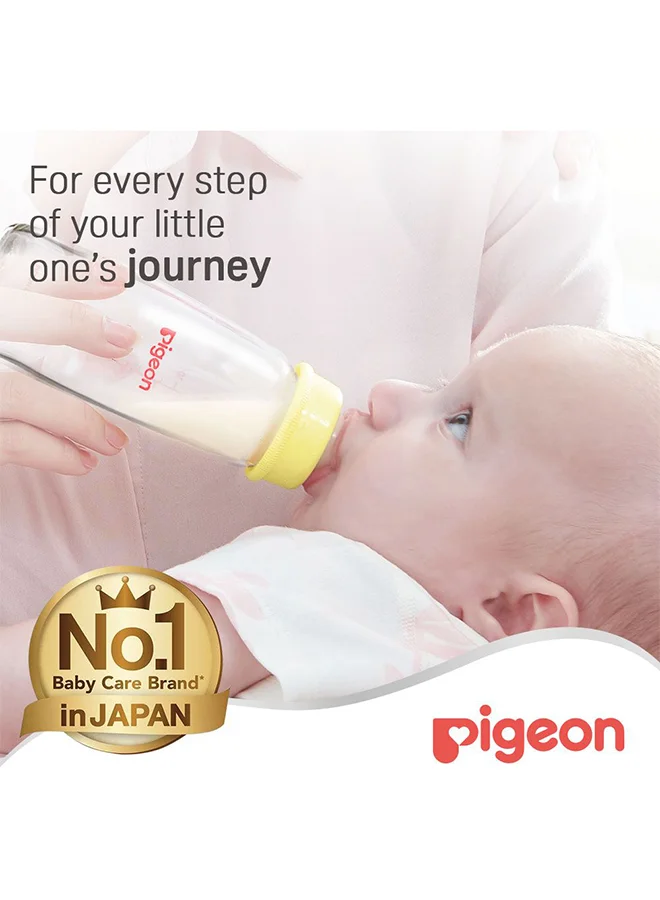 بيجون Ultrasoft Silicone Rubber Soft Nipple Glass Feeding Bottle For Baby, 200ml - Assorted