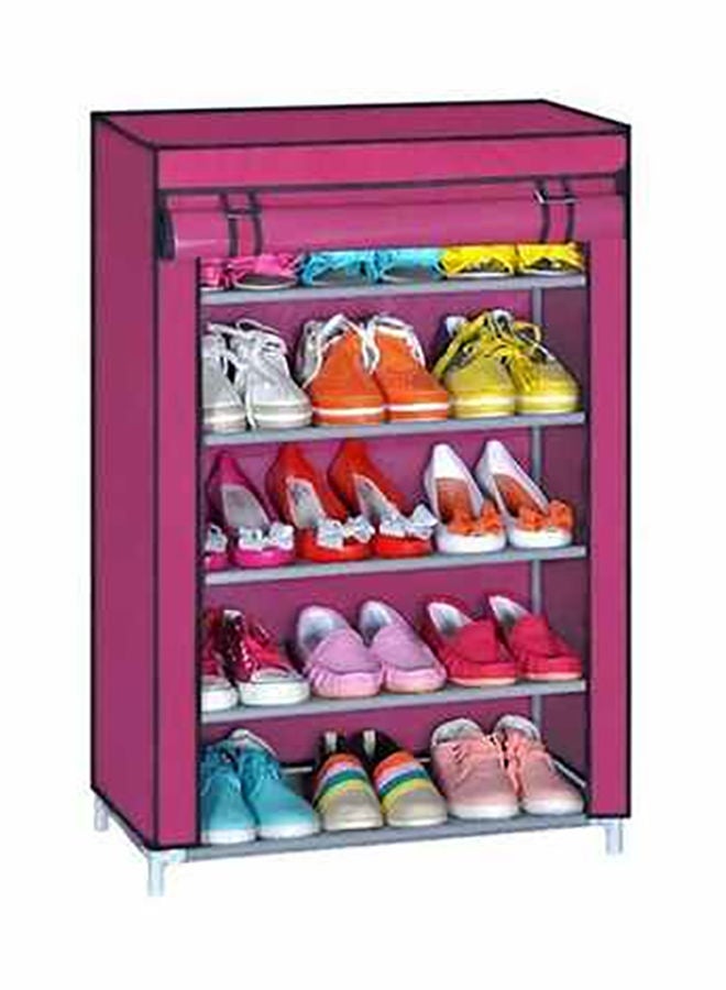 Generic Shoe Cabinet 5 Rack With Cover Pink 90x60x30cm 