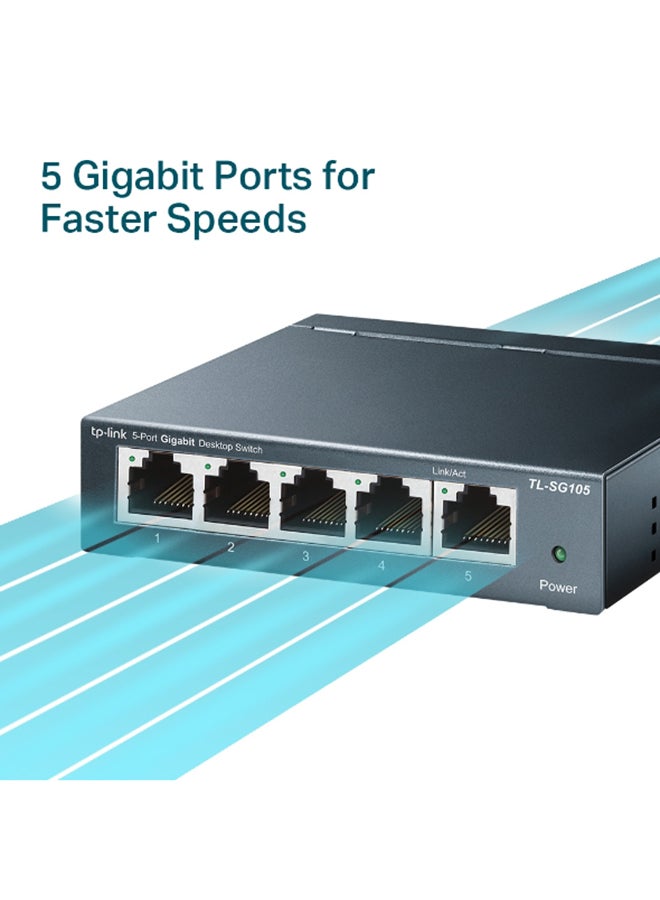 TP-LINK - 5-Port Gigabit Desktop Switch TL-SG105 Green - Image 1