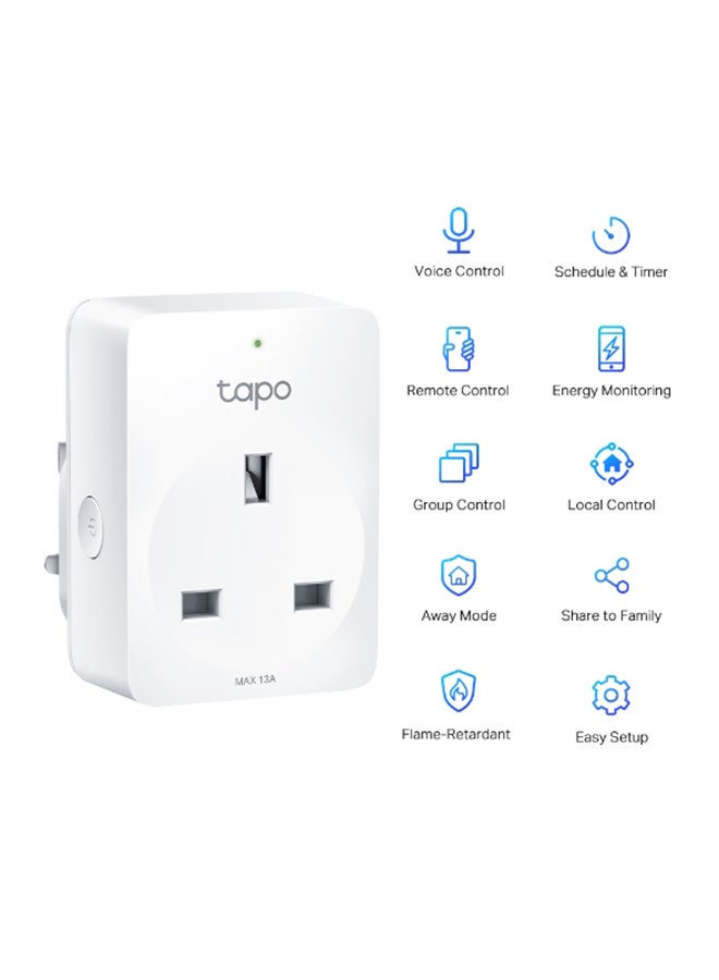 TP-LINK - Mini Smart Wi-Fi Socket, Remote Control, Energy Monitoring, Flame-Retardant, Works With Alexa & Google, Tapo P110 White - Image 1