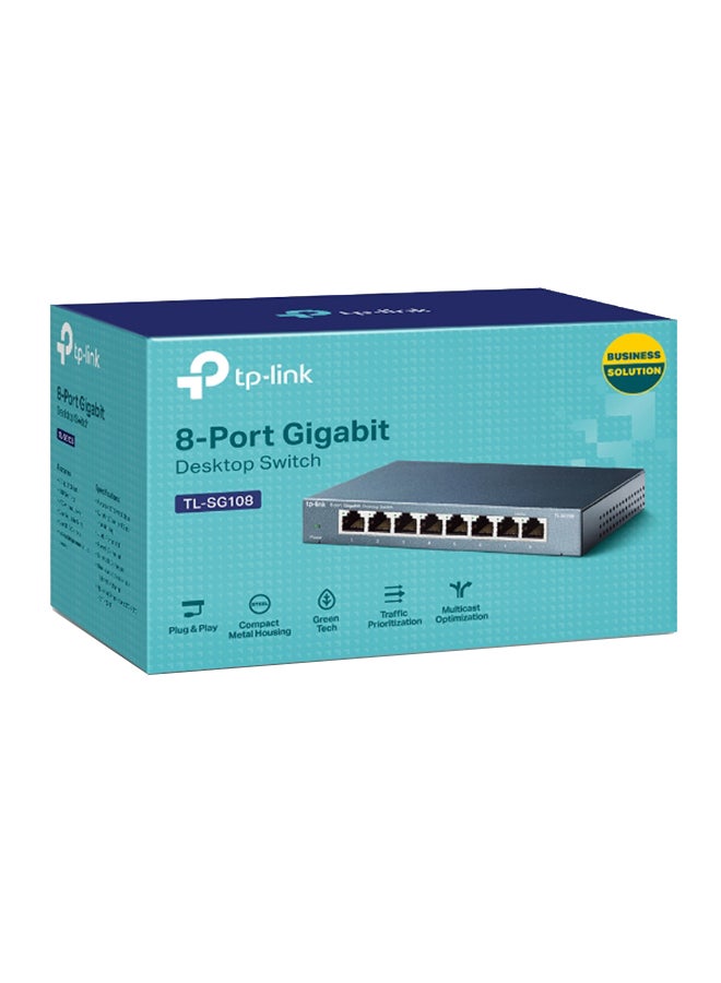 TP-LINK - 8-Port Gigabit Desktop Switch TL-SG108 Green - Image 1