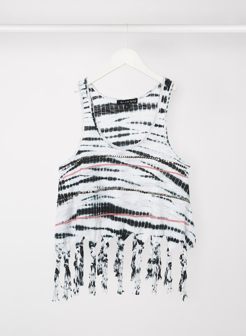 Aila - Crop Top Black/White - Image 1