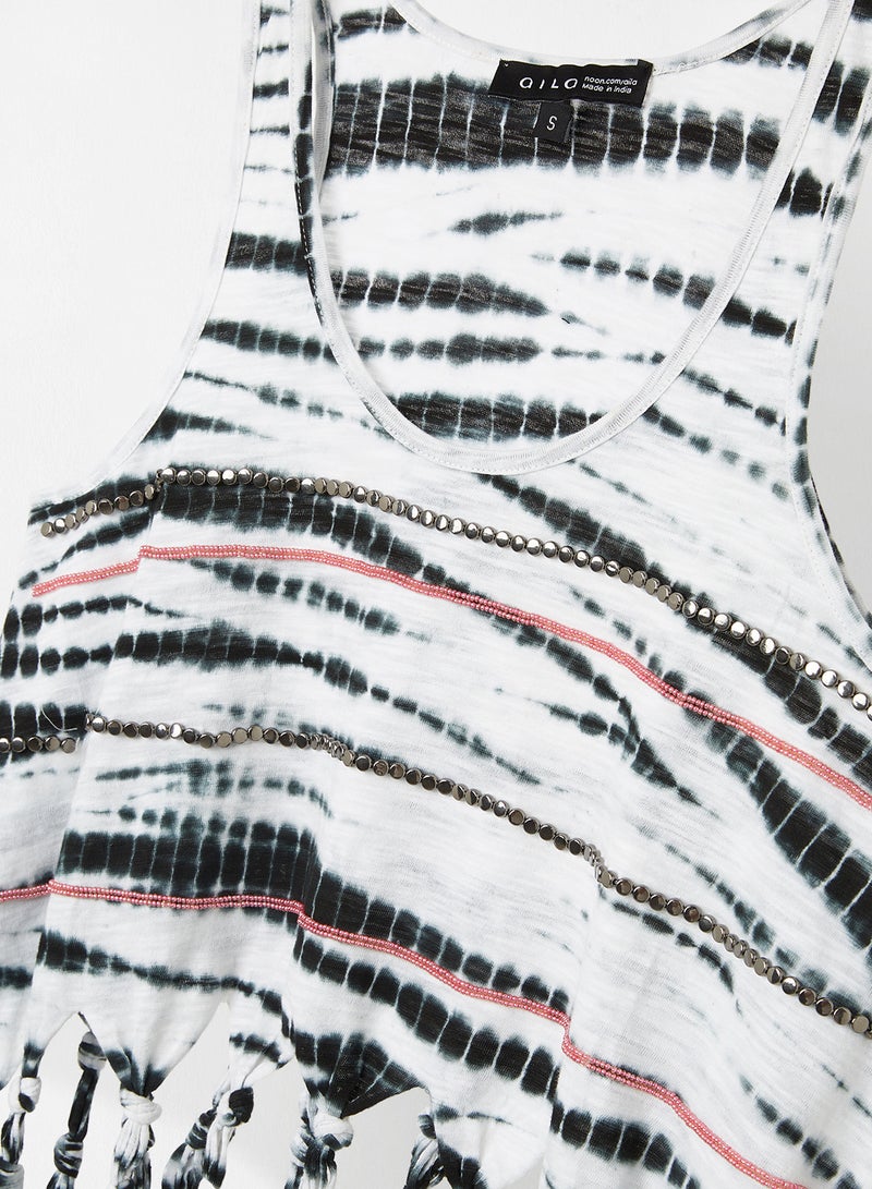 Aila - Crop Top Black/White - Image 1