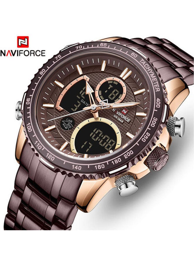NAVIFORCE Men's Stainless Steel Analog+Digital Watch 9182 Rg-Ce - Image 1