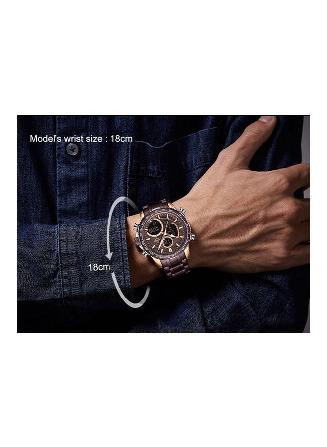 NAVIFORCE Men's Stainless Steel Analog+Digital Watch 9182 Rg-Ce - Image 3