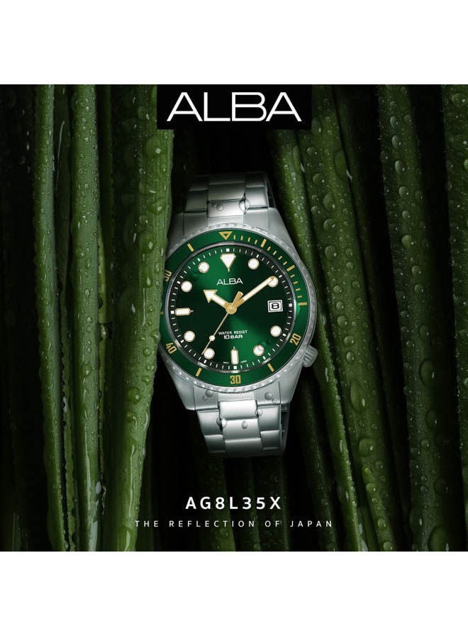 ألبا ساعة تناظرية من الفولاذ المقاوم للصدأ AG8L35X - Image 1