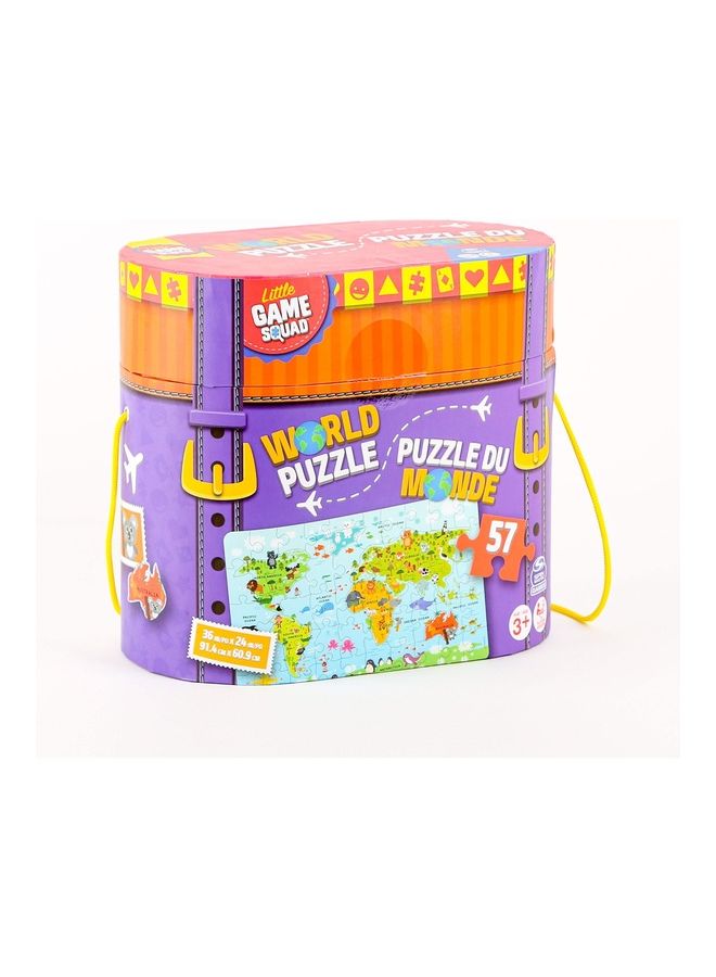 Spin Master Games - 57-Piece Little Game Squad World Map Puzzle 91.4x60.9cm - Image 1