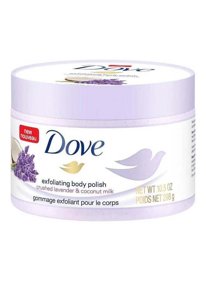 دوف مقشر للجسم بخلاصة اللافندر المطحون وحليب جوز الهند