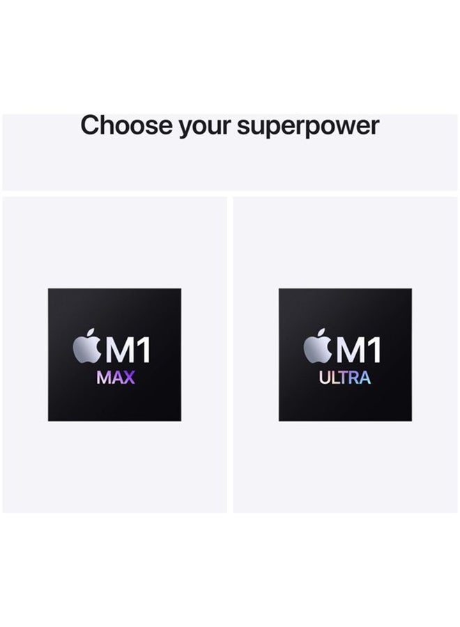 Apple - Mac Studio Apple M1 Max chip with 10‑core CPU and 24‑core GPU 32GB RAM 512GB SSD english_arabic Silver - Image 1