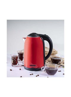 GEEPAS Double Layer Electric Kettle Cordless Water /Tea Kettle with  Stainless Steel Double Wall, Auto Shut-Off & Boil-Dry Protection | Ideal for Coffee, Tea, Water & More | 2 Years Warranty 1.7 L 1800 W GK38013 Red/Black  - Image 1